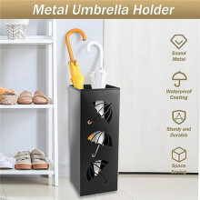 2X Umbrella Stand Outdoor Design Square Metal Umbrella in Modern Style with Removable Anti-Rust Sculpture Umbrella Stand