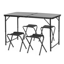 Conjunto de camping plegable - SPRINGOS - Maletín plegable - 4 sillas - Ajustable en 3 posiciones - Premontado