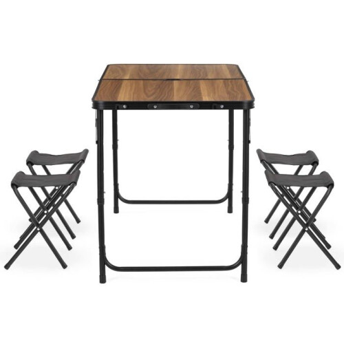 Ensemble camping pliant - SPRINGOS - CS0180 - format valisette - 4 chaises - table réglable 3 hauteurs 2