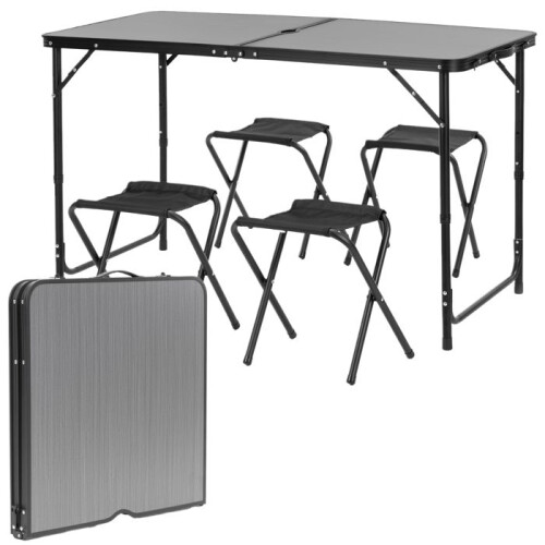Ensemble camping pliant - SPRINGOS - Valisette pliable - 4 chaises - Réglable 3 positions - Prémonté 2