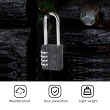 2 Pack Outdoor Combination Padlock Long Shackle Lock 6.5cm Shackle Waterproof 4 Digit Resettable Combination Lock