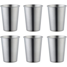 Återanvändbara koppar i rostfritt stål, 355 ml, 6-pack