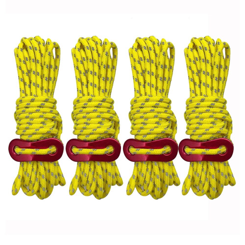 Campingtouw van reflecterend nylon, 3,5 mm, 8 knopen