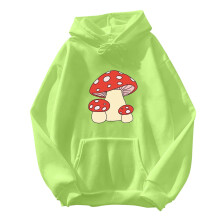 Damen-Hoodie mit Pilzprint und Rundhalsausschnitt