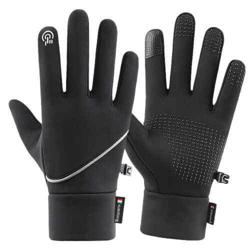 Winterhandschuhe, winddicht, warm, Touchscreen-kompatibel, Plüschfutter, 1 Paar 1