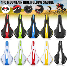 (White Blue) Comfortable Bicycle Seat Saddle Breathable Soft Bike Seat Cushion With Central Relief Zone for Road