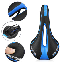 (Yellow) Comfortable Bicycle Seat Saddle Breathable Soft Bike Seat Cushion With Central Relief Zone for Road