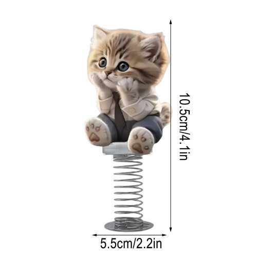 Acryl Shy Kitty bobblehead autodashboardversiering 2