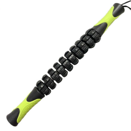 (Black) Muscle Roller fMassage Roller with Handle for Back