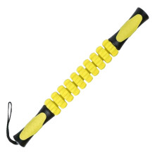 (Yellow) Muscle Roller fMassage Roller with Handle for Back