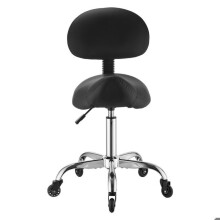 Selkänojalla varustettu tuoli Duoku - ergonominen pyörivä tuoli 360 hiljaisilla pyörillä, toimistoon, olohuoneeseen, kylpylään, baariin, musta
