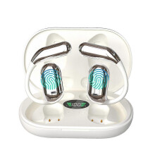 (Q16 White) Open Ear Wireless Earbuds - AI Noise Cancellation & 60H Playtime Bluetooth