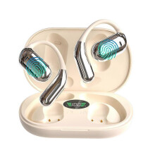 (Q16 Nude) Open Ear Wireless Earbuds - AI Noise Cancellation & 60H Playtime Bluetooth