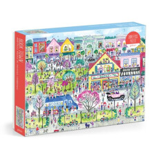 Galison Boek Stadlandschap - 1000 Stukjes Michael Storrings Puzzel Met Mooi Boek-Thema