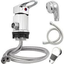 Shower Mixer Tap 1/2 Inch Single Lever Mixer Tap with Inlet Pipes Outlet Pipes and Sprinkler Set,for Motorhome