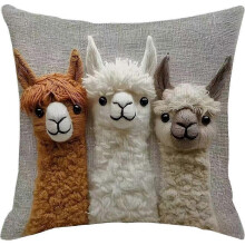 (1pcs, 18) Alpaca Pillow Case 45x45cm - Short Plush Sofa Cushion Cover - Home Decor