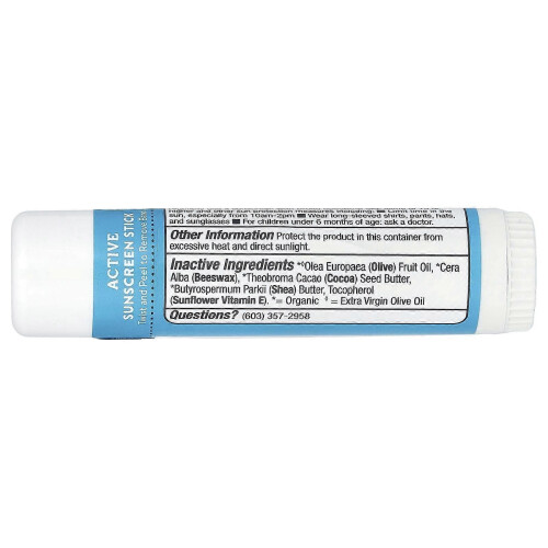 Badger, Active Sunscreen Stick, SPF 35, Unscented, 0.65 oz (18.4 g), 2-Pack