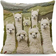(1pcs, 17) Alpaca Pillow Case 45x45cm - Short Plush Sofa Cushion Cover - Home Decor