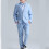Sacou băieți, model sacou, carouri, albastru solid, formal, scenă 3