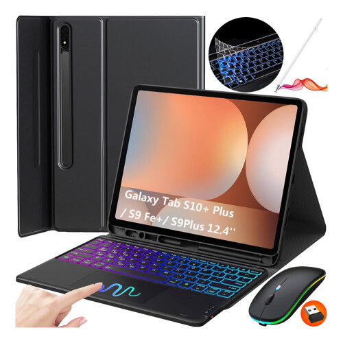 Θήκη πληκτρολογίου+ποντικιού για Galaxy Tab S10+/s9fe+/s9plus12.4'' Ñ