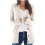 Γυναικεία πλεκτή ζακέτα λευκή, φαρδιά, oversized, 8(L) 2
