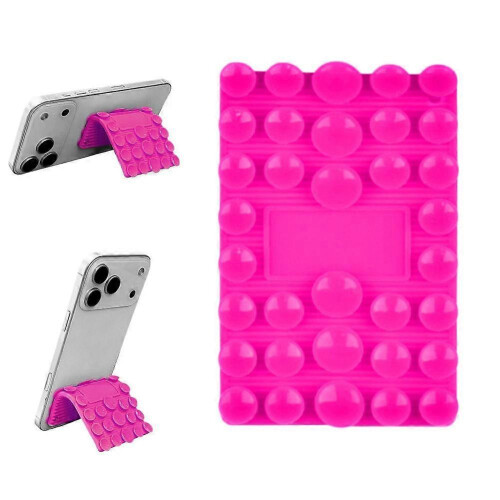 (Rose red) Flexible Silicone Folding Stand - Strong Suction Universal Fit