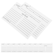 Tarjetas de recetas para cocineros caseros, rectangulares, de papel grueso, 50 unidades.