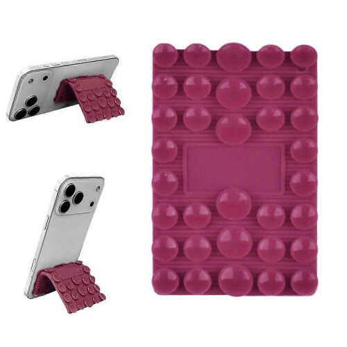 (Dark purple) Flexible Silicone Folding Stand - Strong Suction Universal Fit