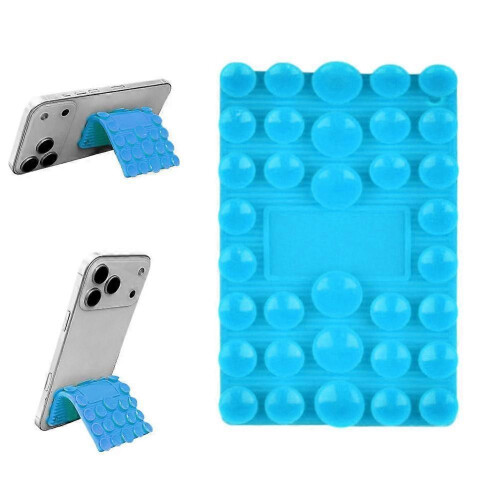 (Sky blue) Flexible Silicone Folding Stand - Strong Suction Universal Fit