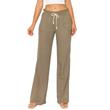 Leinen-Loungewear-Hose für Damen mit Taschen, 81 cm Innenbeinlänge