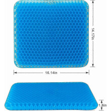 new Double Thick Gel Seat Cushion with Non-slip Cover, Breathable Honeycomb Design for Pressure Relief and Back Pain Relief