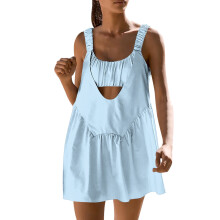 Dames tennisjurk met ingebouwde shorts en bh, mouwloze casual zomerjurk met open rug voor golf, sportjurk voor workouts