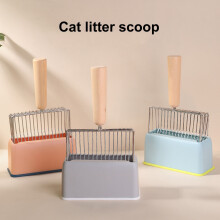Soporte para palas de arena para gatos, fácil de limpiar, estante para palas de arena para gatos, práctico estante de almacenamiento para palas de