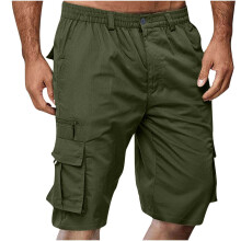 Pantaloncini cargo da uomo leggeri, ad asciugatura rapida, lunghezza al ginocchio.