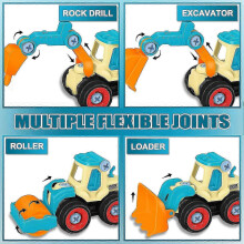 2026 4 Pack Take Apart Truck Car Toys, Diy Construction Building Sand Toys Vehicle Set with Dissambly Tool, Educational Sandbox Toys
