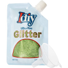 Ultrafeiner chartreusefarbener Glitzer (100 g) – Ungiftig, praktischer Ausgießbeutel mit Trichter, für DIY, Bastelarbeiten, Harz, Festivals,