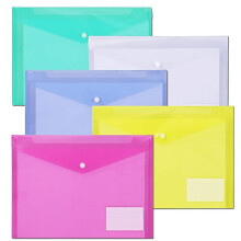 Sobres de polietileno para gasterópodos, transparentes, colores surtidos, tamaño carta estadounidense A4, paquete de 10