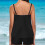 Women's solid color2-piece swimsuit with adjustable straps 2