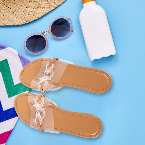 Sandali estivi da donna piatti, eleganti e trasparenti 2