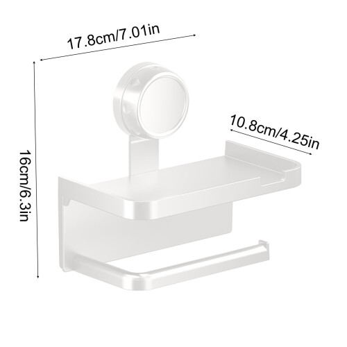 White Suction Cup Bathroom Organizer Two-Tier 1 Pack 2