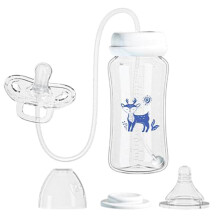 Biberon 3 In 1 A Collo Largo da 300 Ml, Biberon per La Conservazione del Latte, Biberon Multifunzione Anti-Caduta con Sfera di Gravità