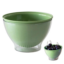 (1pcs, Green) 2 in 1 Fruit Washing Basket - Dual Layer Draining Colander with Lid