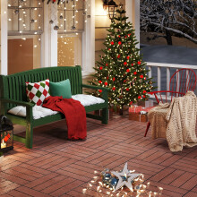 (Reddish-brown) Patio Tiles, WPC 300 X 300mm, Plastic Click Tiles, Wood Look with Click System, Filterable Water Premium Tile