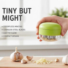 (2pcs, Green) Garlic Press 3pcs - Stainless Steel, Manual Mincer, Easy Clean