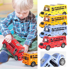 (one-size, yellow) Bus Toy Opening Door School Bus Model Birthday Gift for Boys