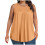 Regata feminina plus size com gola redonda, pregas frontais e modelagem solta. 1