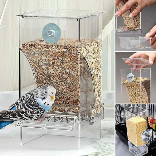 Automatic Bird Feeder, Food Water Feeding, Drinker Parakeet, Spatter-proof