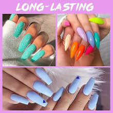 (11) Gel Nail Polish Set, 20 Pcs Neon Color Gel Polish Kit with base gel, top coat and matte top coat_way
