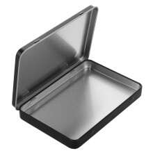 Boîte en métal rectangulaire avec couvercle à charnière (1 pièce)