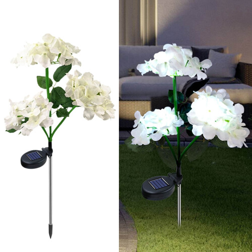 Luzes solares de LED para jardim de rosas, decoração externa.